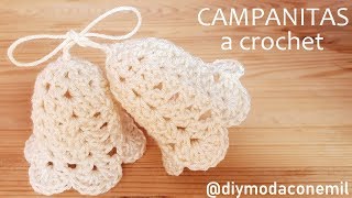 Adorno de Navidad tejido a crochet CAMPANITA  DIY moda con Emil [upl. by Ahcirt774]