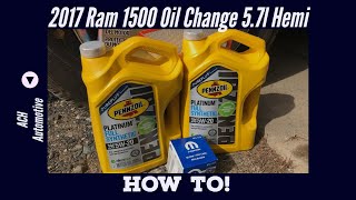 2017 Ram 1500 Oil and Filter Change  57l Hemi  How To [upl. by Anisamot]