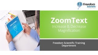 Increase And Decrease Magnification in ZoomText [upl. by Siberson]