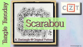 Zentangle ® Original Tangle  Scarabou  Easy for Beginners [upl. by Zolnay783]