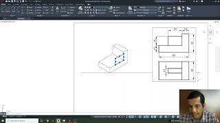 Lecture 71 Isometric View from Orthographic View for Angle Plate2 with Holes Slots in AutoCAD [upl. by Saleem]