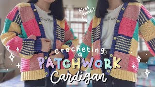 🌼 crocheting a patchwork cardigan for the first time 🌼 [upl. by Arihday]