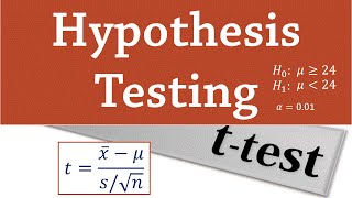 Hypothesis Testing Onetailed t test for mean [upl. by Nahtnaoj]