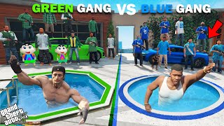 Shinchan Green Gang VS Franklin Blue Gang Swimming Challenge In GTA 5 [upl. by Yajeet873]