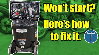 How to diagnose an air compressor that won’t start Fixing a Harbor Freight compressor [upl. by Ecallaw]