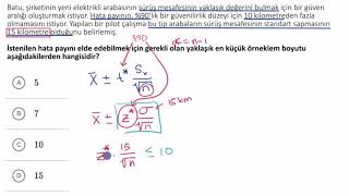 Ortalamada Geçerli Olan Belirli Bir Hata Payı için Örneklem Boyutu Matematik [upl. by Belmonte353]