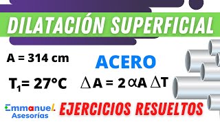 ✏️Problemas Resueltos de DILATACION SUPERFICIAL Ejercicios de fisica [upl. by Rasure]