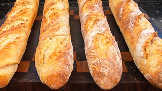 Simple Homemade French Baguettes The easy way using a baguette baking tray [upl. by Lenor304]