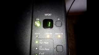 Canon Pixma MP287 How to set up and install ink cartridges [upl. by Lydie32]