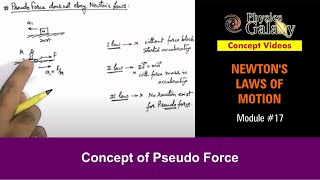 Class 11 Physics  Newtons Laws of Motion  17 Concept of Pseudo Force  For JEE amp NEET [upl. by Suirauqed464]