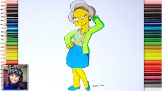 Drawing Edna Krabappel  The Simpsons [upl. by Anilrats16]