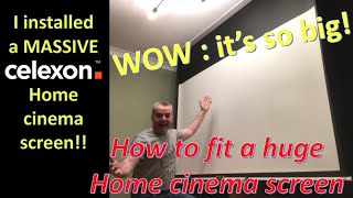 Installation of my Home Cinema Screen and its huge Celexon In ceiling recessed projector Screen [upl. by Airekahs392]