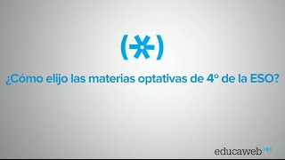 ¿Cómo elijo las materias optativas de 4º de la ESO [upl. by Enilemme468]