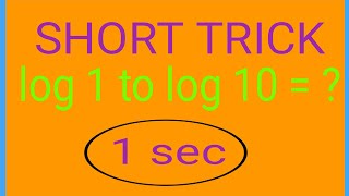 Values of log 1 to log 10  shortcut  tricks  Logarithm [upl. by Humo]