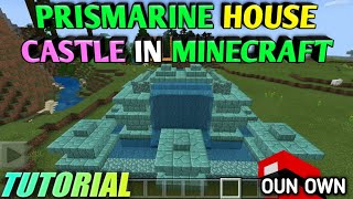 Minecraft How To Build Prismarine House Castle Easy amp Simple To Build [upl. by Nylemaj]