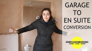 Garage Conversion to En Suite Studded Walls  The Carpenters Daughter [upl. by Scherle686]