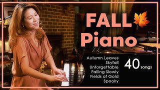 Jazzish 3 Hours Live Piano – FALL Music Background by Sangah Noona [upl. by Keith384]