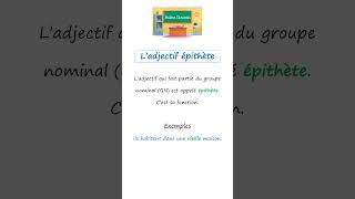 L’adjectif épithète 🔵👨🏻‍🏫🎓 français grammaire adjectifs épithète [upl. by Cralg]