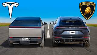 Tesla Cybertruck v Lamborghini Urus DRAG RACE [upl. by Eilegna766]