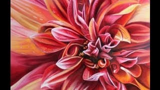 How to paint a dahlia flower in oils realistically [upl. by Cohette]