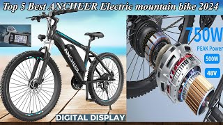 Top 5 Best ANCHEER Electric mountain bike for Adults in 2024  FRONT SUSPENSION AND DUAL DISC BRAKES [upl. by Aisatana271]