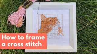 How to frame a cross stitch  simple lacing method [upl. by Perot165]