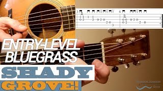 Shady Grove  Great BEGINNER Bluegrass Guitar with TAB [upl. by Gettings]