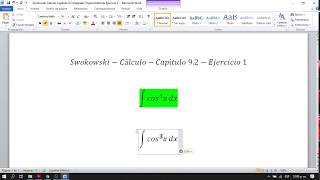 Swokowski  Cálculo  Capítulo 92  Integrales Trigonométricas  Ejercicio 1 [upl. by Daniyal707]