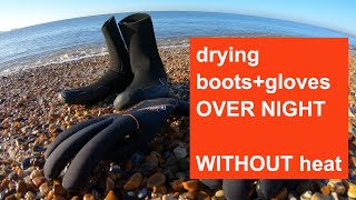 How to dry wetsuit boots overnight without heat or electricity [upl. by Aletsirc437]