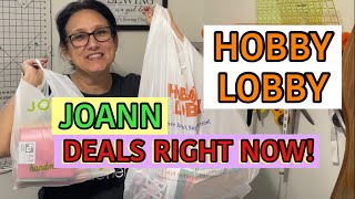 Joann Fabric amp Hobby Lobby Fabric Haul  Right Now Deals [upl. by Tihw]