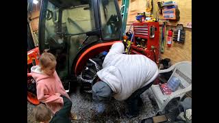 Installing Kubota Tractor Tire Chains [upl. by Okiruy535]