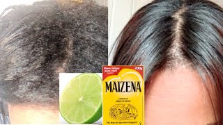 PROGRESSIVA CASEIRA DE MAIZENA E LIMÃO SEU CABELO VAI DESMAIA APENAS 2 INGREDIENTES [upl. by Ahsaeit]