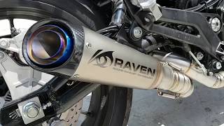 Benelli leoncino 500 Raven full system exhaust test sound [upl. by Ynaiffit646]