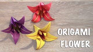 Origami Lily  How to Make Origami Lilies Out of Paper [upl. by Kamal]