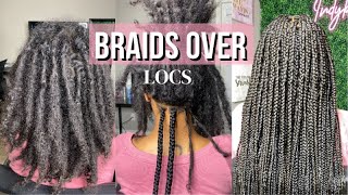 Braids Over Locs Tutorial  My first Time Attempting These [upl. by Hsreh]