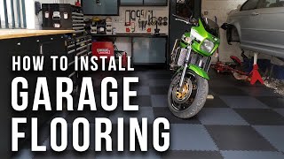 How to Install Ecotile Garage Flooring  Durable PVC Interlocking Tiles [upl. by Riva]