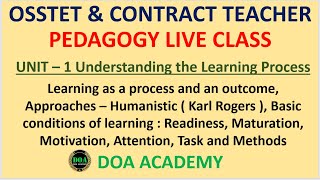 Understanding the Learning Process OSSTET 2021 Pedagogy Humanistic Karl Rogers Basic conditions [upl. by Jago]