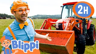 Blippi Learns About Tractors and Trucks  Blippi  🔤 Moonbug Subtitles 🔤  Learning Videos [upl. by Tearle]