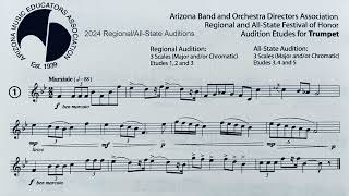 Arizona ADOBA 2024 Trumpet Regional Etude 1 [upl. by Mosira]