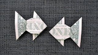 Interesting MONEY FISH  Dollar Origami for kids  Tutorial DIY by NProkuda [upl. by Ahteres]