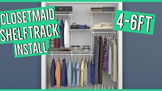 Installing a ClosetMaid ShelfTrack 4ft6ft Adjustable Closet Organizer Kit [upl. by Fadas]