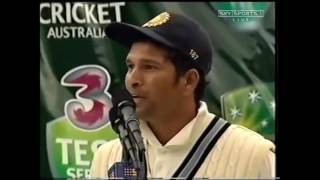 RARE Sachin Tendulkar Speech on Steve Waugh Retirement [upl. by Ttergram]