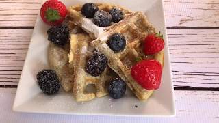 Vegan Belgian Waffles  The Best Vegan Waffle Recipe [upl. by Ahsaelat]