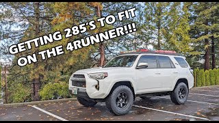 Fitting Falken Wildpeak AT3W in 285 on the TRD 4Runner with only two inches of lift and trimming [upl. by Atsahs415]