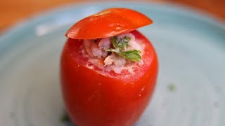 Tomates Rellenos 🍅🍚tomate relleno Paraguay tutorial receta vlog fyp EnElHornoConPeta shorts [upl. by Anahsed]