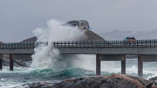 Experience the Atlantic Ocean Road during a heavy winter storm [upl. by Sheya]