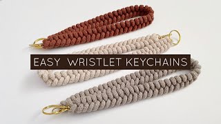 DIY EASY WRISTLET KEYCHAIN TUTORIAL  MACRAME KEYCHAIN  MACRAME WRISTLET  FISHTAIL KEYCHAIN [upl. by Aititel602]