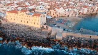 Aerial and street views from Cefalu Palermo Erice Segesta Zingaro Trapani in Sicily [upl. by Devonna]