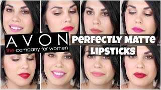 Avon True Color Perfectly Matte Lipsticks  Lip Swatches amp Review [upl. by Web]