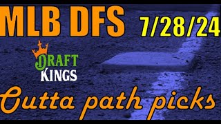 MLB DFS Picks Today — Sunday 72824 — Outta Base Path Picks — DraftKings Pitcher Breakdowns [upl. by Anelec]